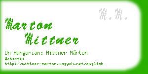 marton mittner business card