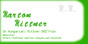 marton mittner business card